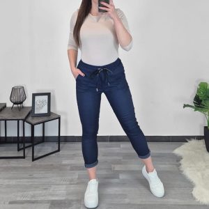 Hlače 9108 7/8 denim plava