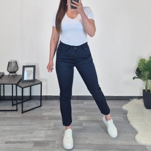 Elegantne 7/8 hlače 3A506 tamnoplave