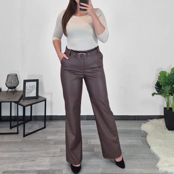 Kožne hlače 3121 smeđe